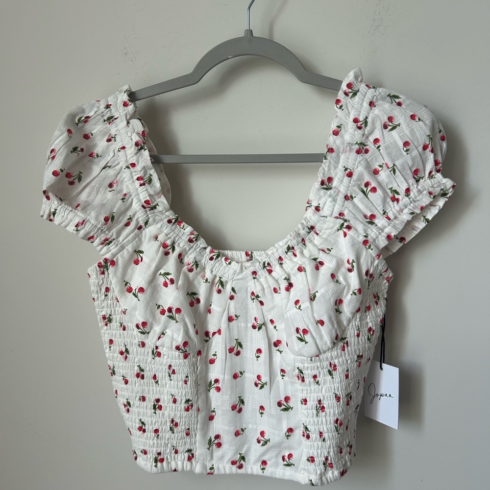 Japna Viral Cherry short sleeve Crop Top